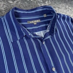 Slate &‎ Stone 100% Viscose Men's Size XL Vacation Shirt Striped Button Up Soft